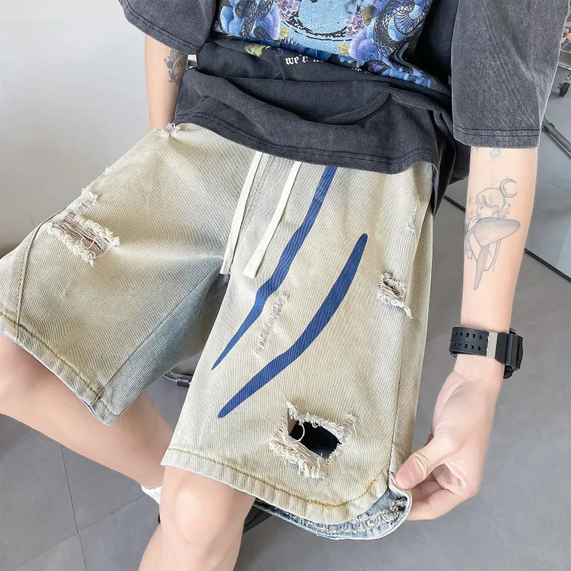 SXSY Denim Shorts Unisex Yellow Mud-4