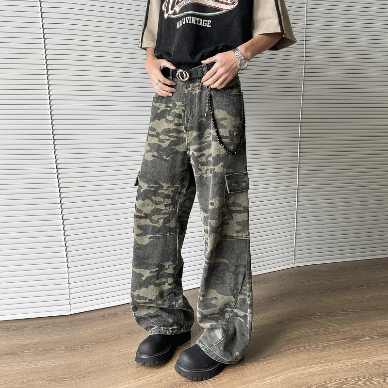 SXSY Cargo Pants Unisex Green Camouflage-2