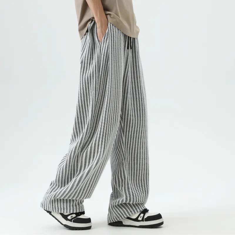 SXSY Knitted Sweatpants Unisex Black White-4