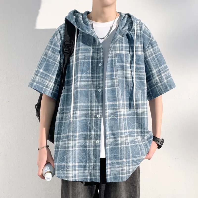 SXSY T Shirts Unisex Blue Plaid-1