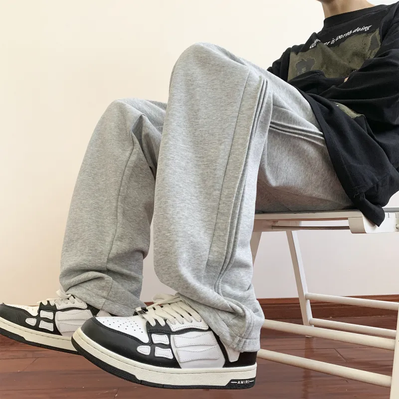 SXSY Knitted Sports Pants Unisex Gray-16