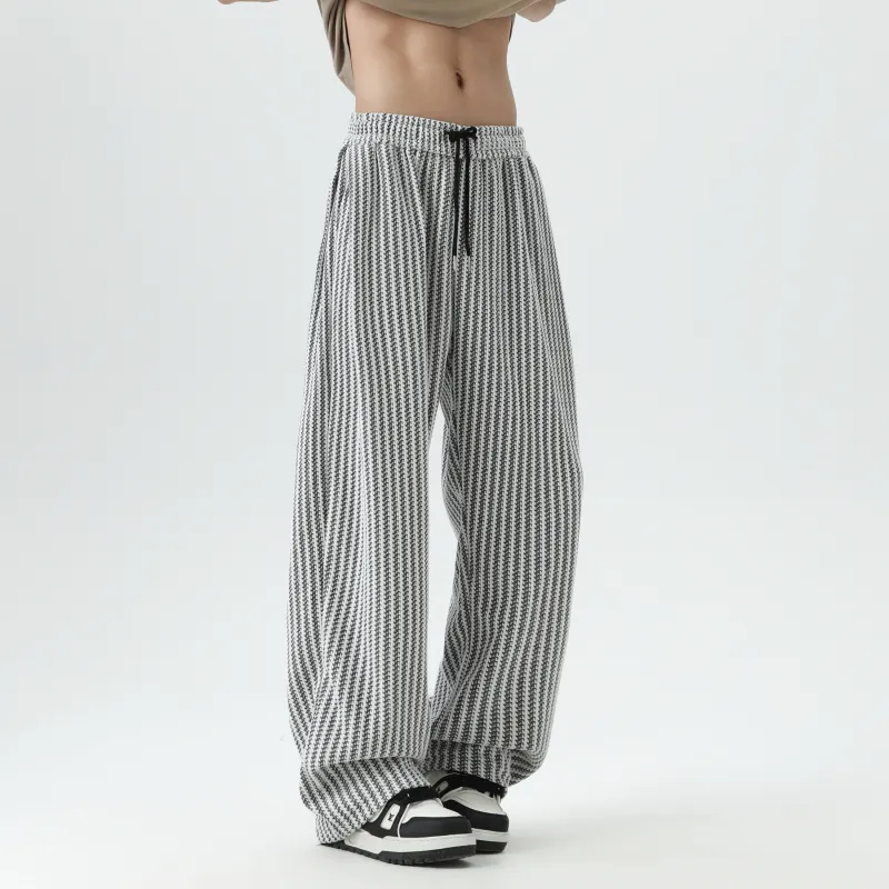 SXSY Knitted Sweatpants Unisex Black White-3