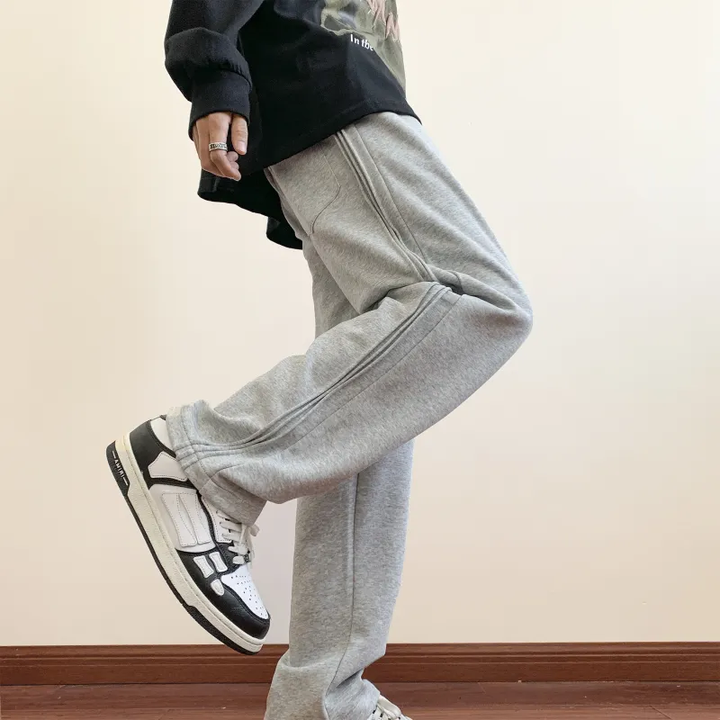 SXSY Knitted Sports Pants Unisex Gray-15