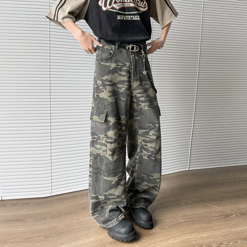 SXSY Cargo Pants Unisex Green Camouflage-4