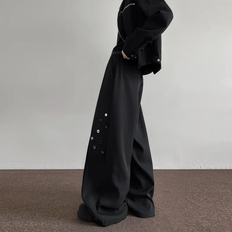 SXSY Casual Pants Unisex Black[Waist Accessories Included]-5