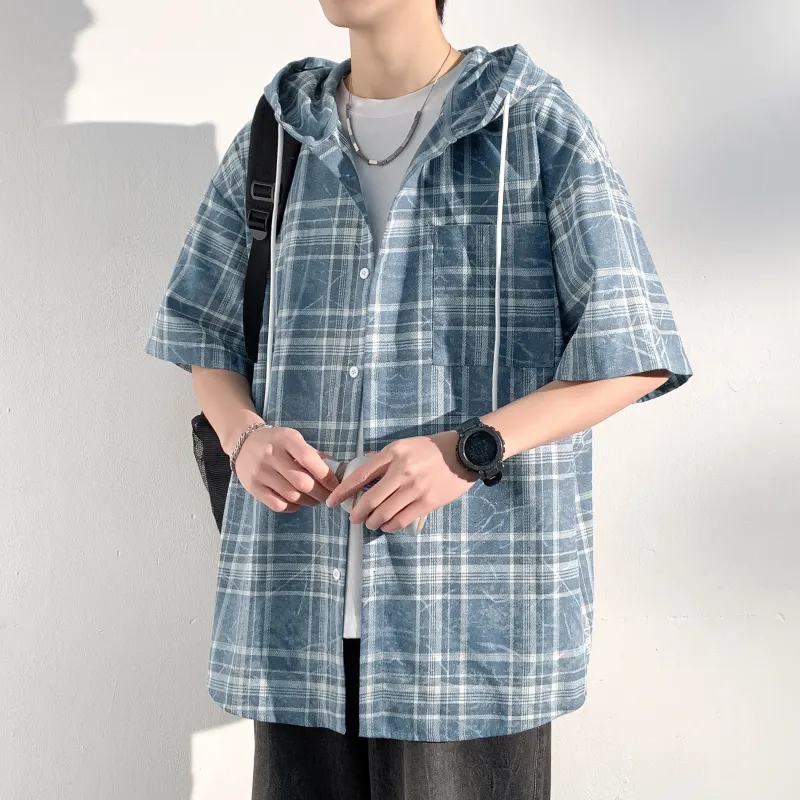 SXSY T Shirts Unisex Blue Plaid-2