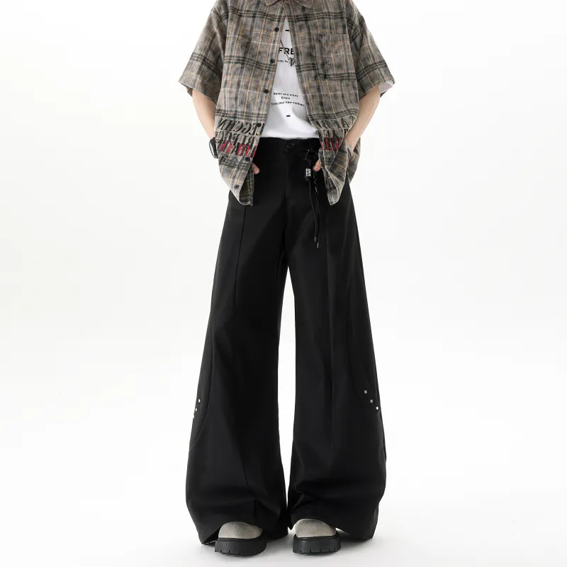 SXSY Casual Pants Unisex Black[Waist Accessories Included]-2