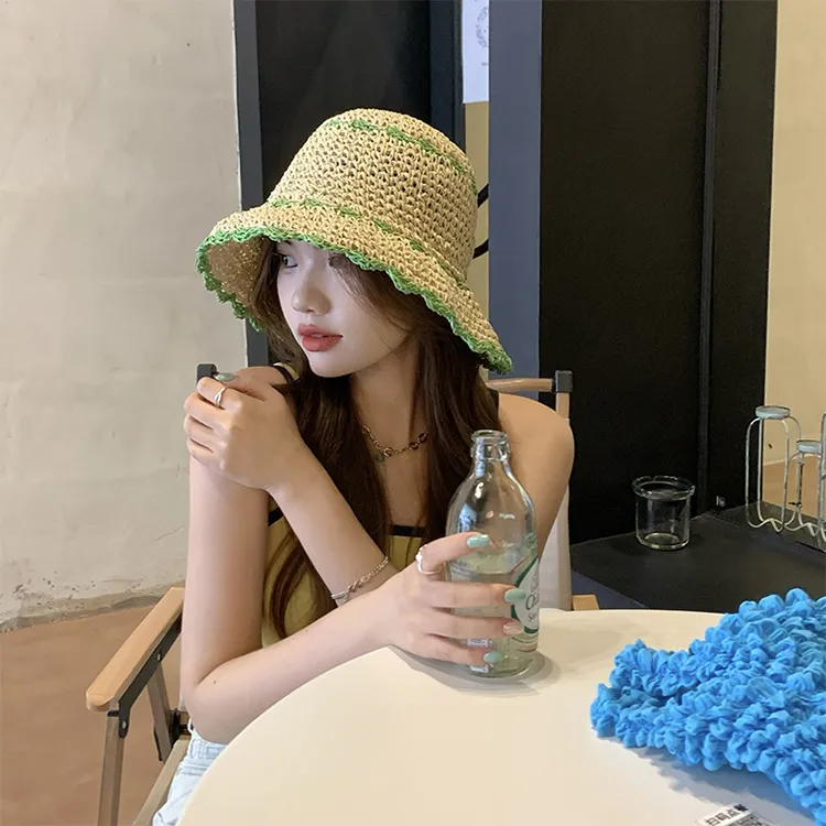 JW 100% Straw Sun Protection Hats Women's-5