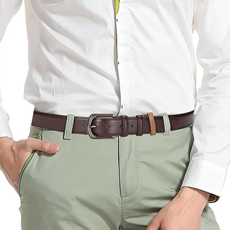 JW Cow Leather Belts Unisex Black, Dark Brown, Orange Width 3.3CM-3
