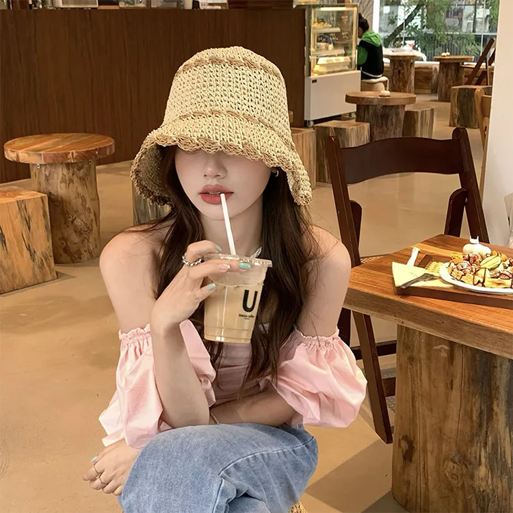 JW 100% Straw Sun Protection Hats Women's-13