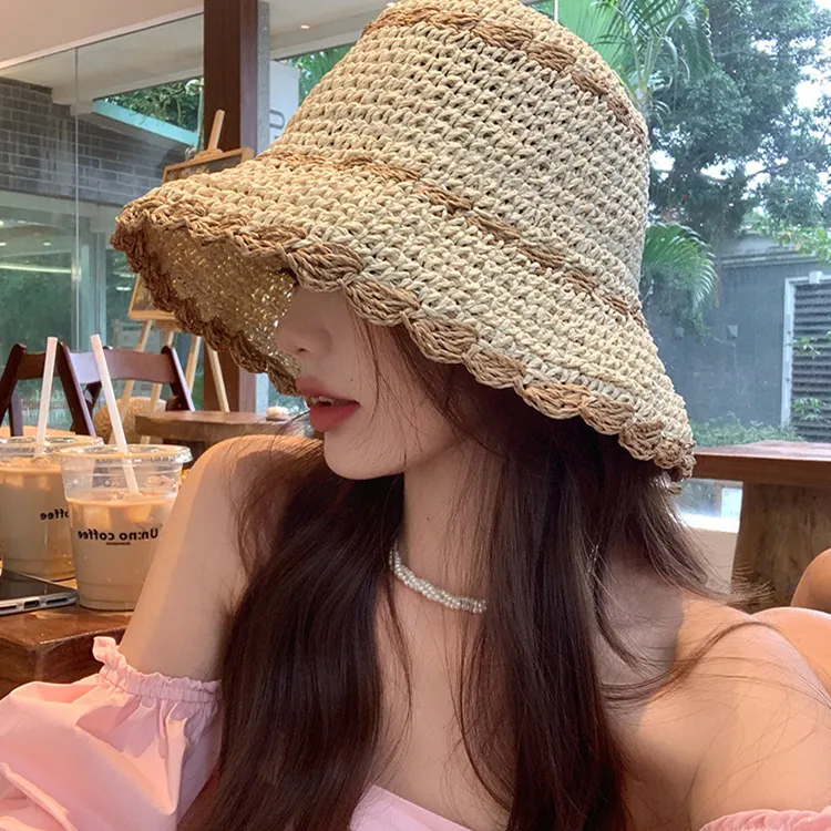 JW 100% Straw Sun Protection Hats Women's-14