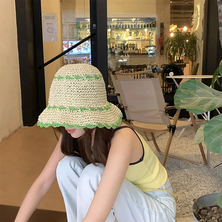 JW 100% Straw Sun Protection Hats Women's-4
