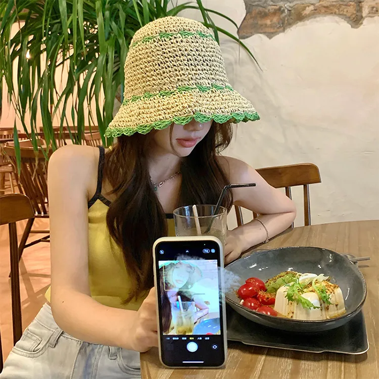 JW 100% Straw Sun Protection Hats Women's-6