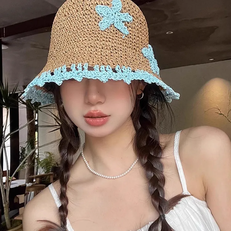 JW Straw Woven Sun Protection Hats Women's-2