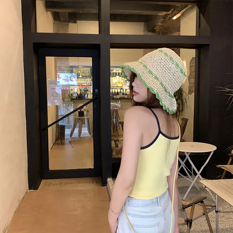 JW 100% Straw Sun Protection Hats Women's-7