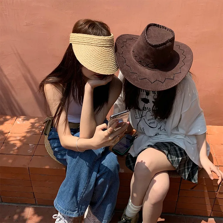 ACUC Artificial Leather Bucket Hats Unisex-2