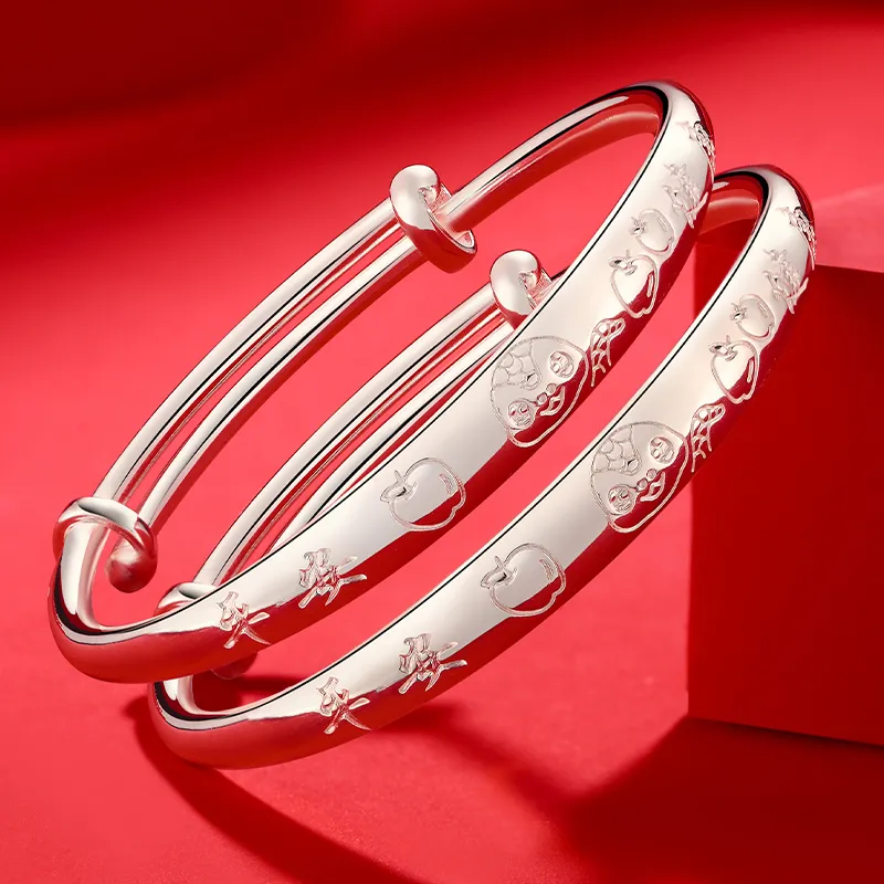 Silver Place 999 Fine Silver Bangles Kids'-1