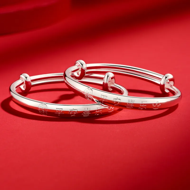 Silver Place 999 Fine Silver Bangles Kids'-6