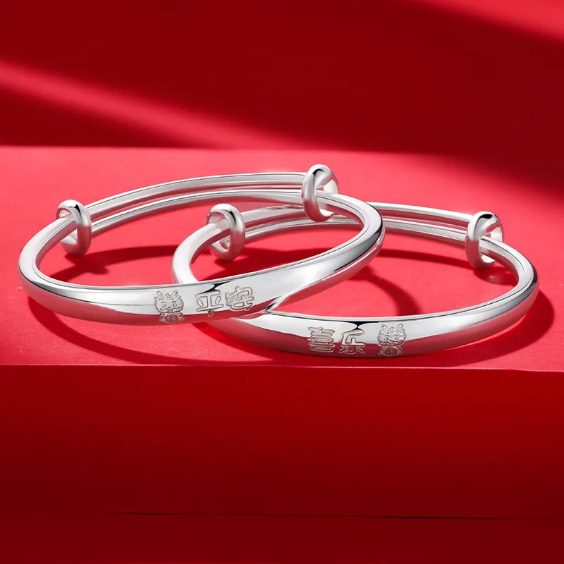 Silver Place 999 Fine Silver Bangles Kids'-1