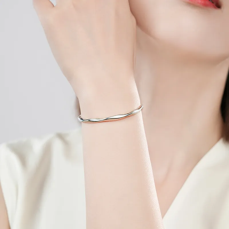 Silver Place 999 Fine Silver Bangles Women's Silver-2