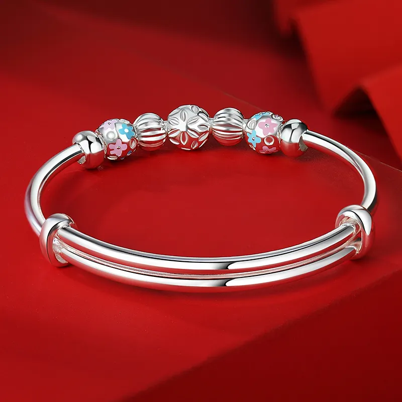 Silver Place 999 Fine Silver Bangles Kids'-4