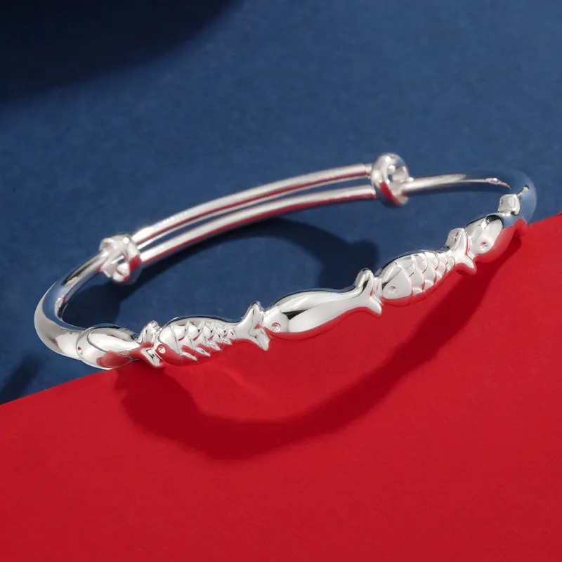 Silver Place 999 Fine Silver Bangles Kids'-3
