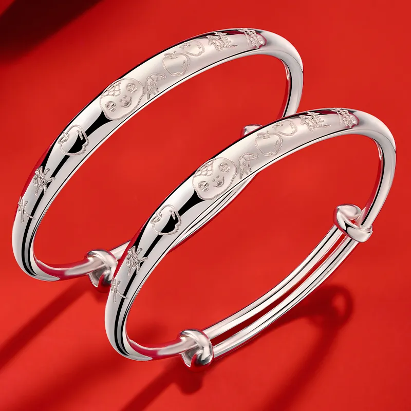 Silver Place 999 Fine Silver Bangles Kids'-4
