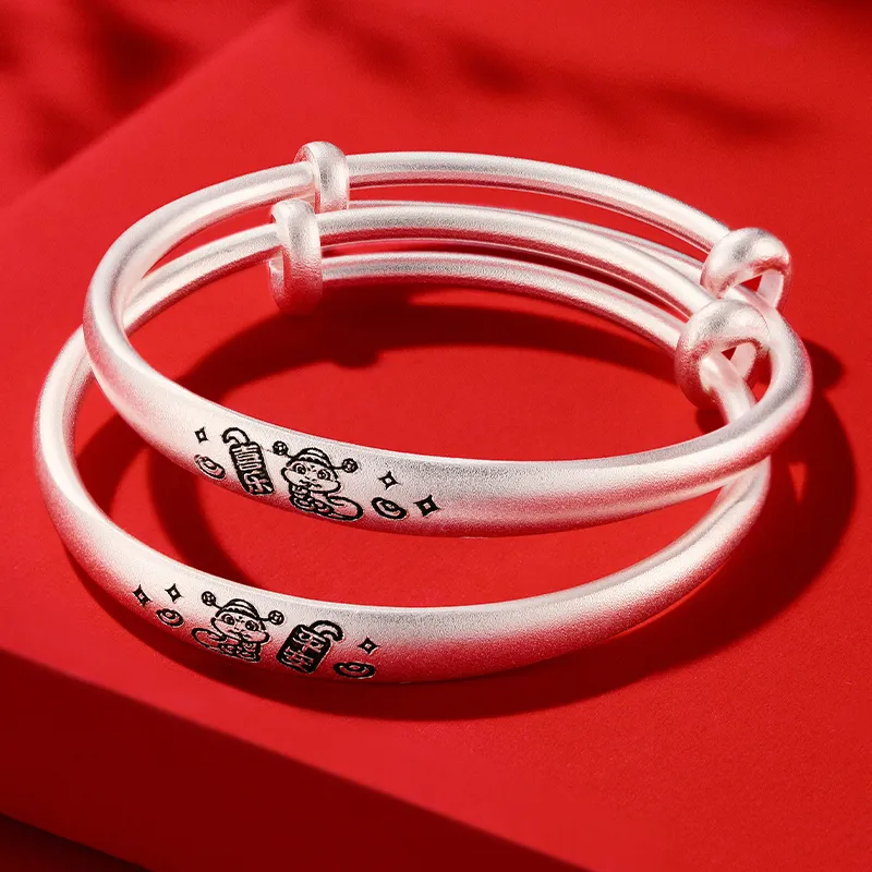 Silver Place 999 Fine Silver Bangles Kids'-1