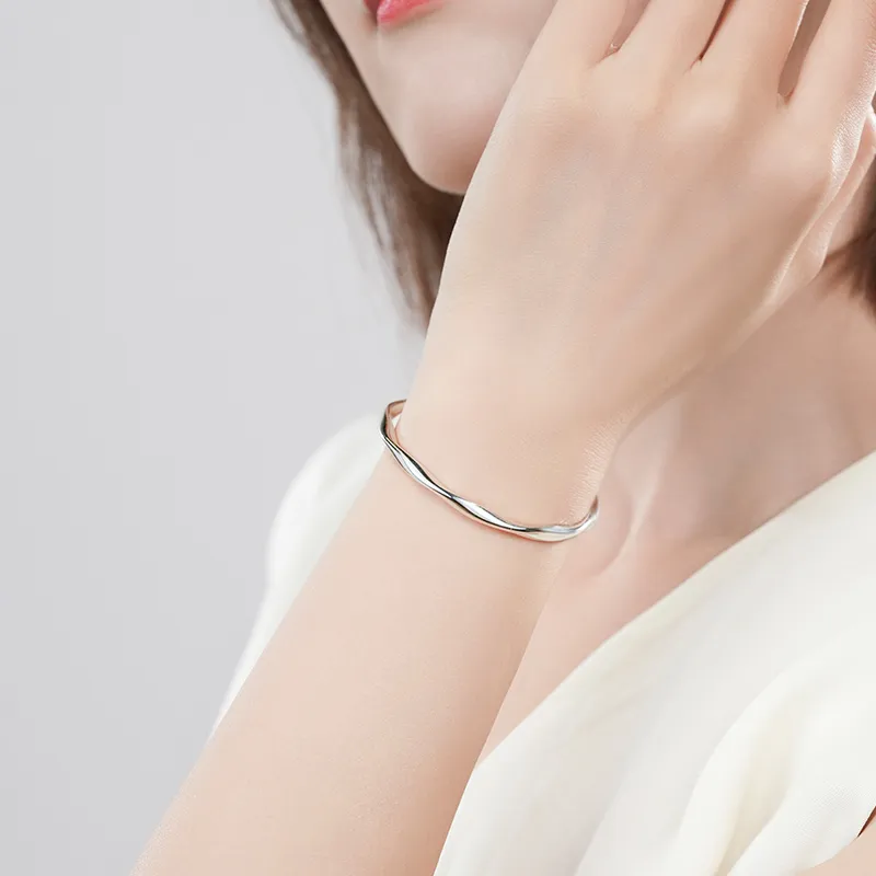 Silver Place 999 Fine Silver Bangles Women's Silver-4