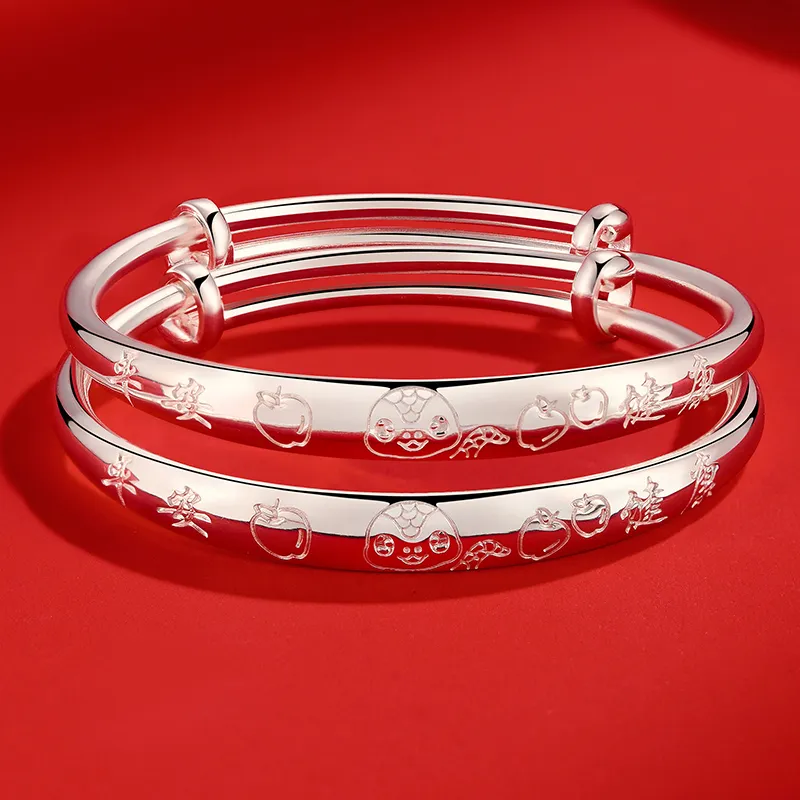 Silver Place 999 Fine Silver Bangles Kids'-2