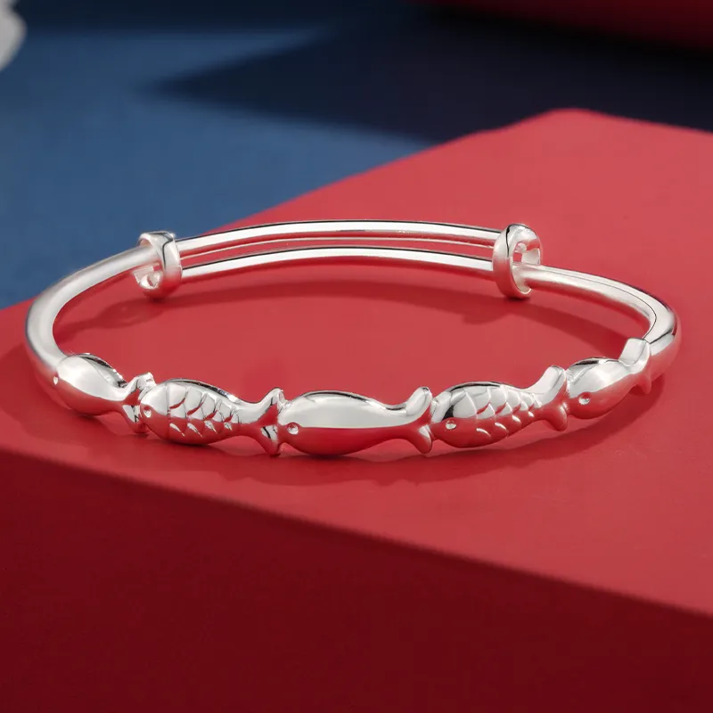 Silver Place 999 Fine Silver Bangles Kids'-1