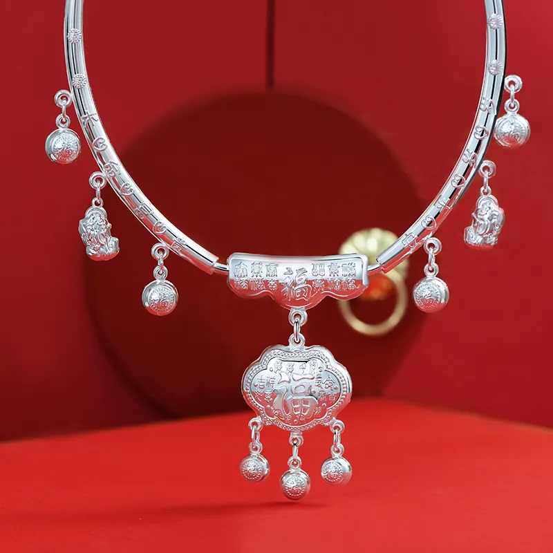 Silver Place 999 Fine Silver Bangles Kids'-1