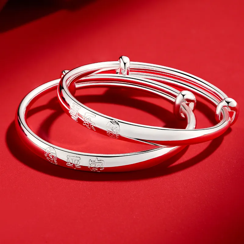 Silver Place 999 Fine Silver Bangles Kids'-1