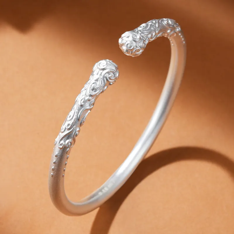 Silver Place S999 Fine Silver Sterling Silver Bracelets Unisex-5