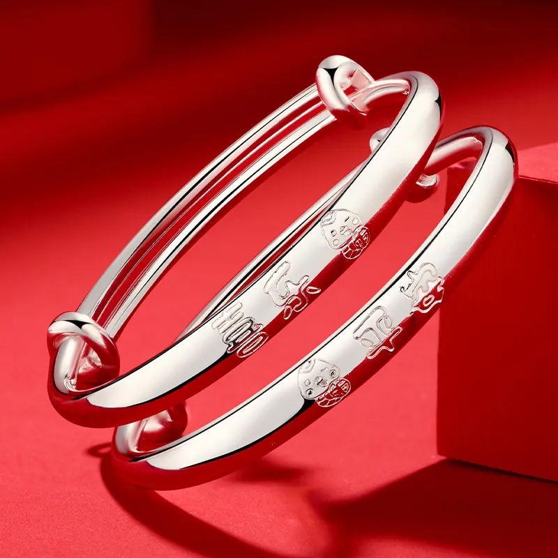 Silver Place 999 Fine Silver Bangles Kids'-3