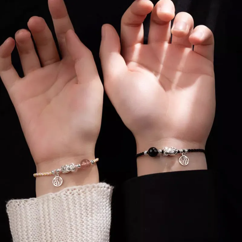 TAOHUAZHAOZHAO Chalcedony Bracelets Unisex-5