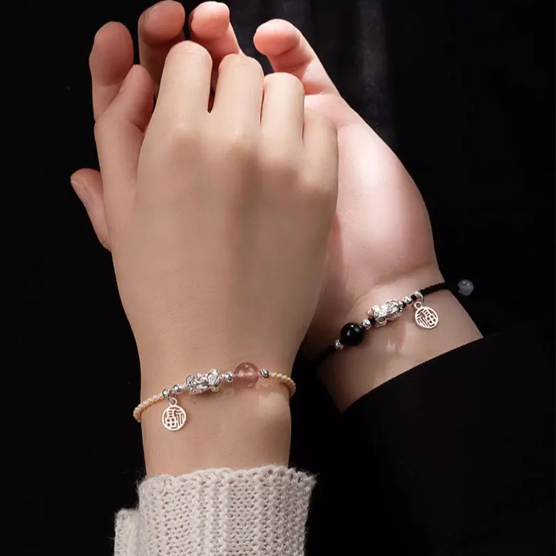 TAOHUAZHAOZHAO Chalcedony Bracelets Unisex-2