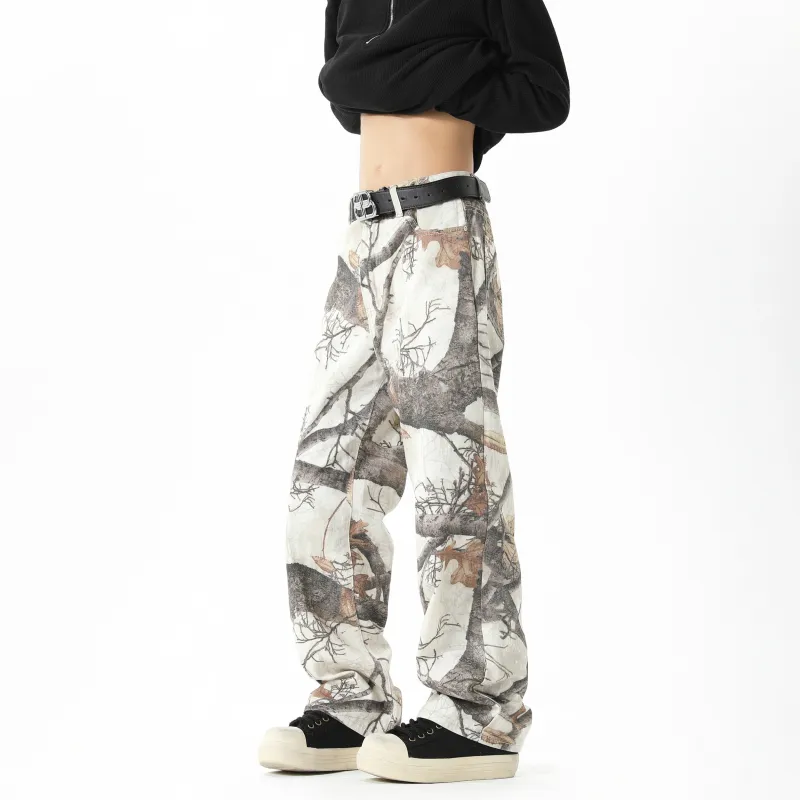 JIMI&JONS Jeans Unisex White Maple Leaf-4