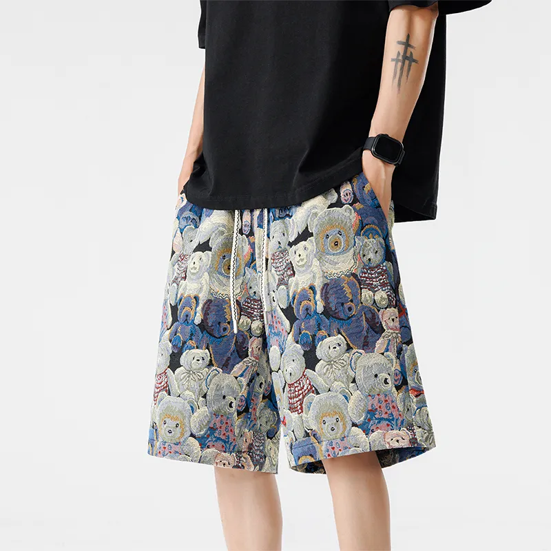 JIMI&JONS Casual Shorts Unisex Blue Bear-5