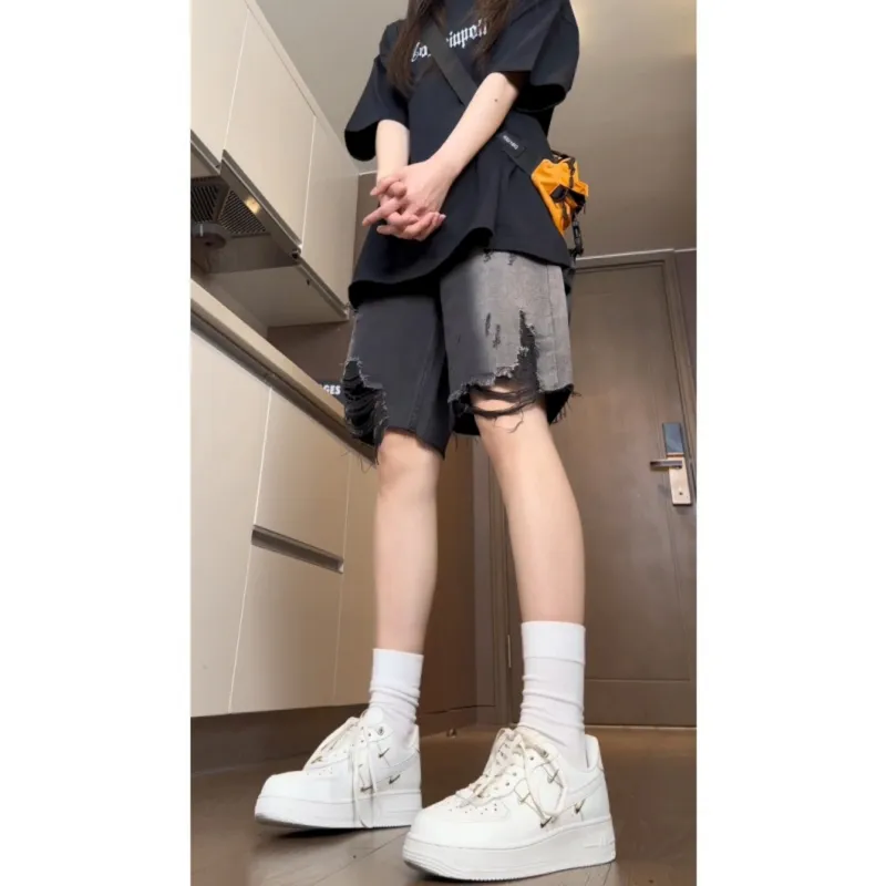 JIMI&JONS Denim Shorts Unisex Black-4