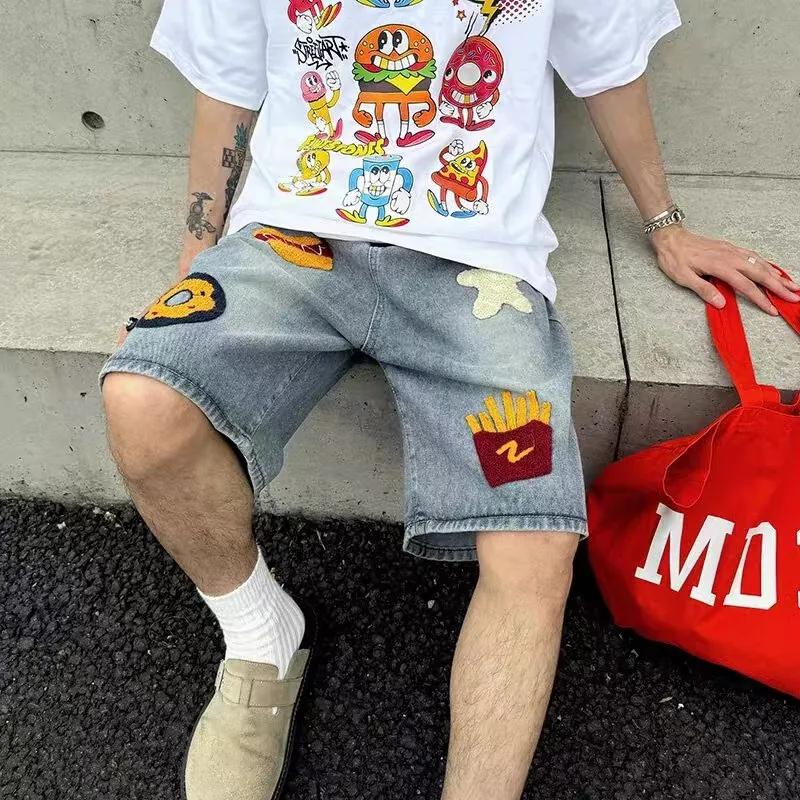 TESTUNG Denim Shorts Unisex-11