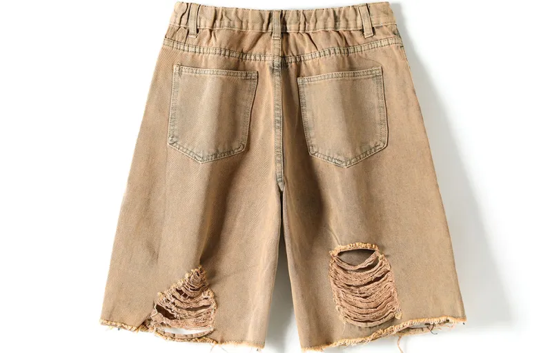 JIMI&JONS Denim Shorts Unisex Yellow Mud-1
