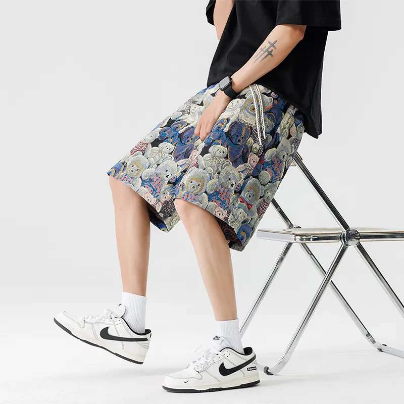 JIMI&JONS Casual Shorts Unisex Blue Bear-6