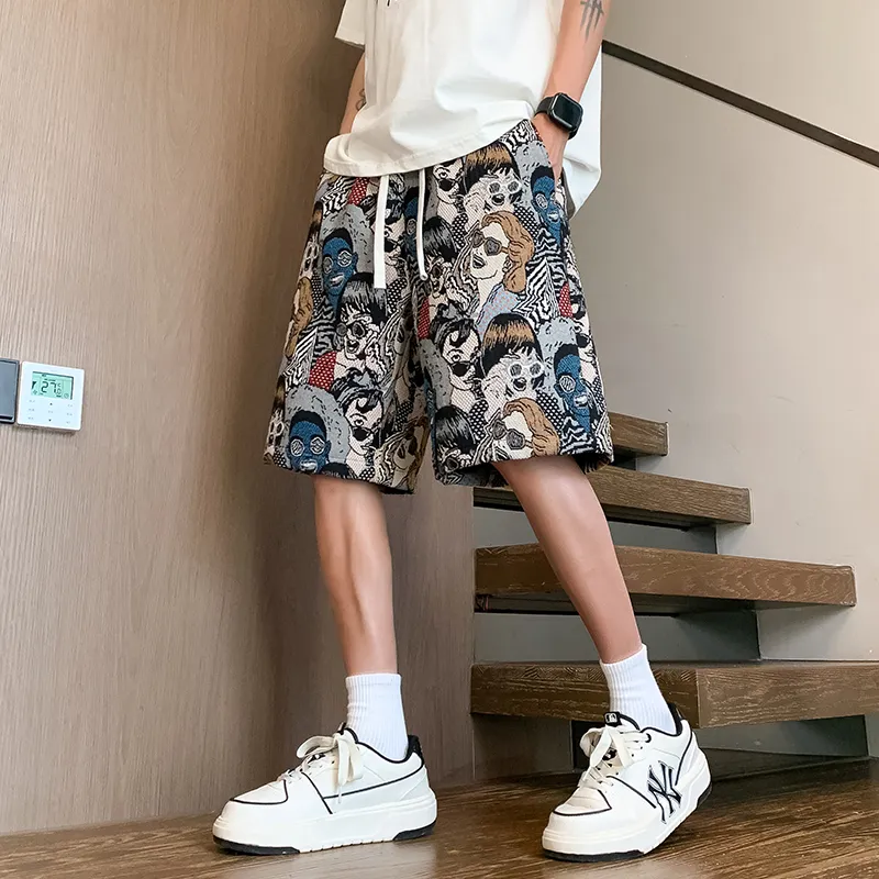 JIMI&JONS Casual Shorts Unisex Embroidery Figure-5