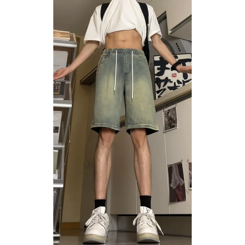 JIMI&JONS Denim Shorts Unisex Yellow Mud-3