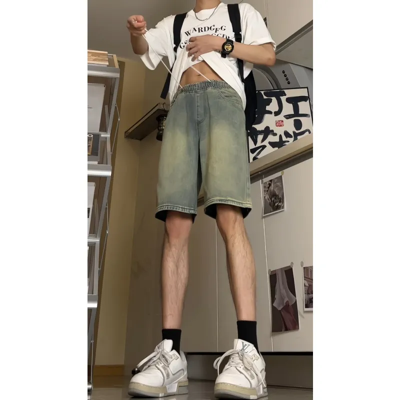 JIMI&JONS Denim Shorts Unisex Yellow Mud-2