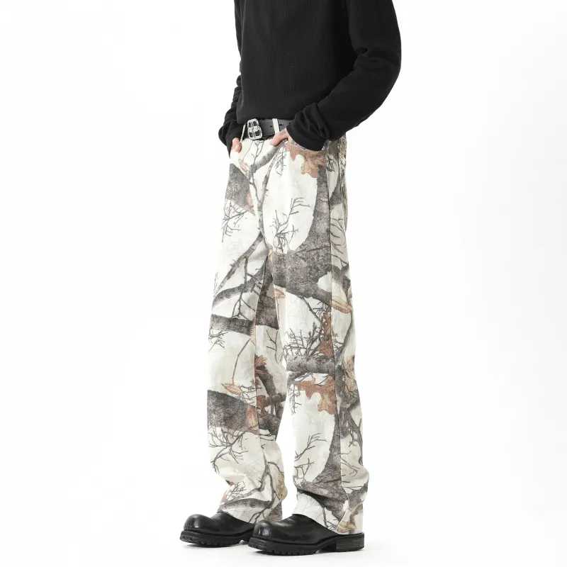 JIMI&JONS Jeans Unisex White Maple Leaf-2