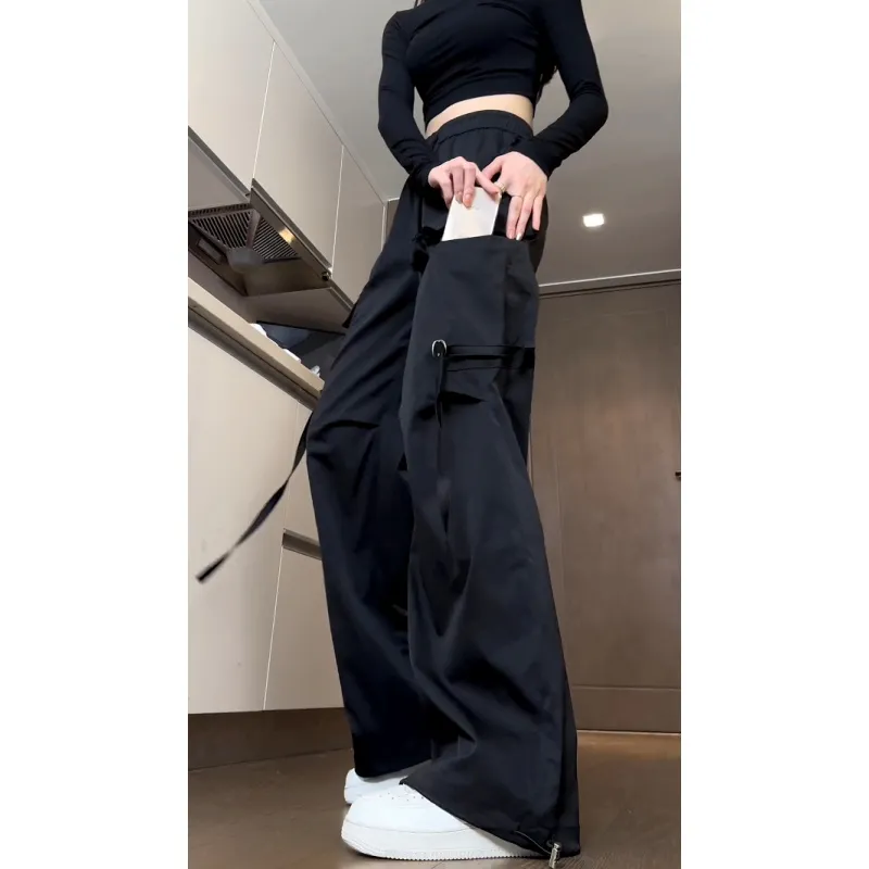 TESTUNG Cargo Pants Unisex Black-11