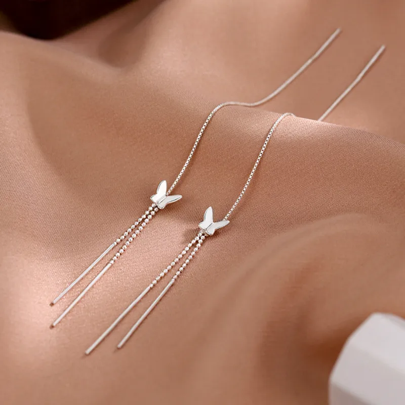 DJIN S925 Silver Drop Earrings Women's-1