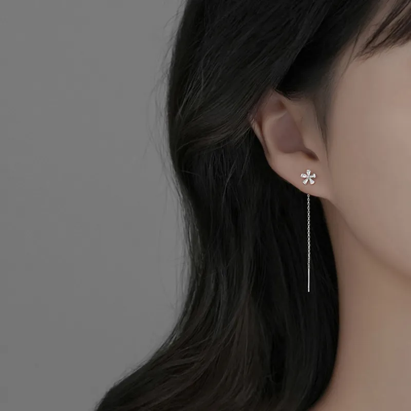 Beauty S925 Silver Drop Earrings Women's-1